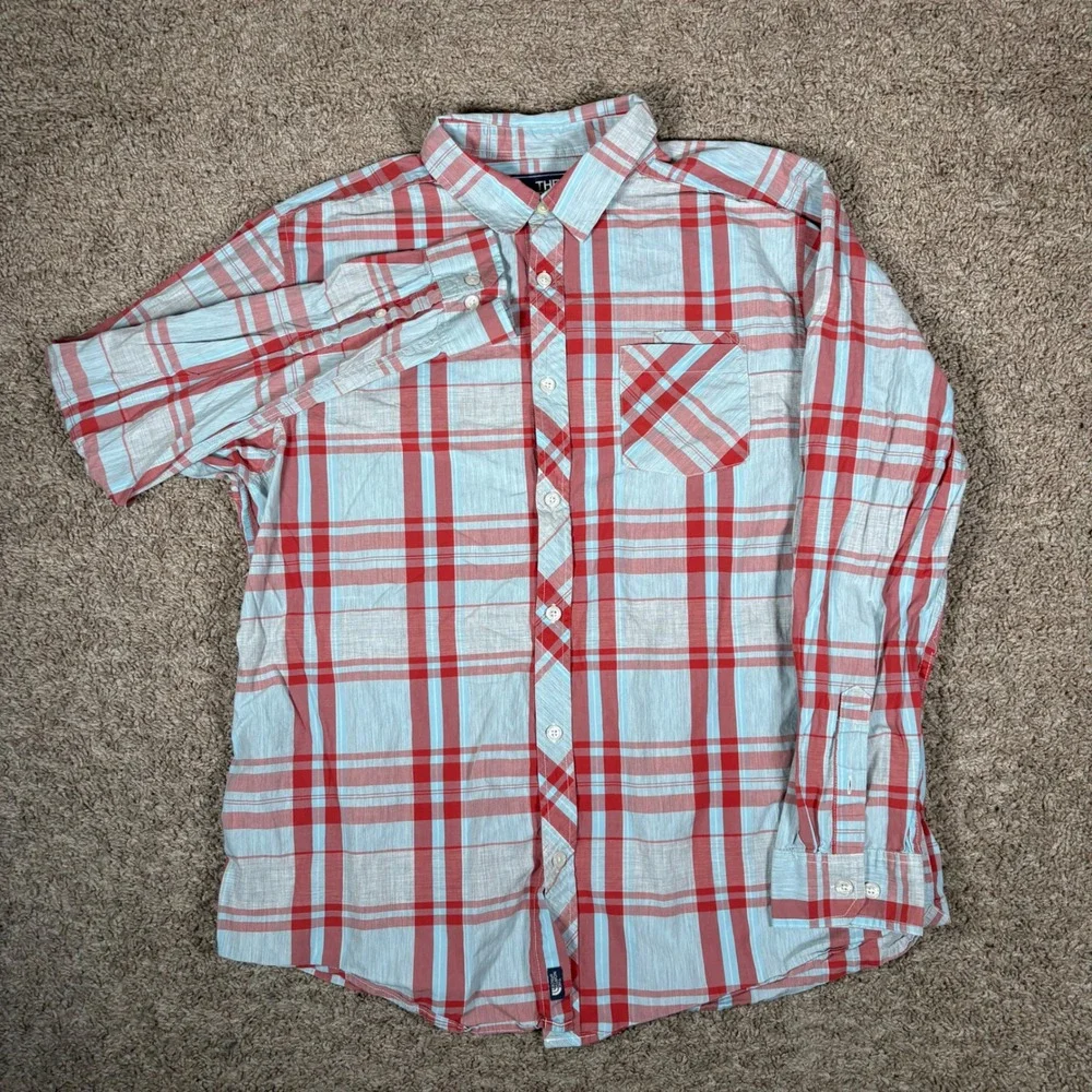 The North Face Plaid Button Up Long Sleeve Casual Shirt‎ Mens XL Outdoor Hiking